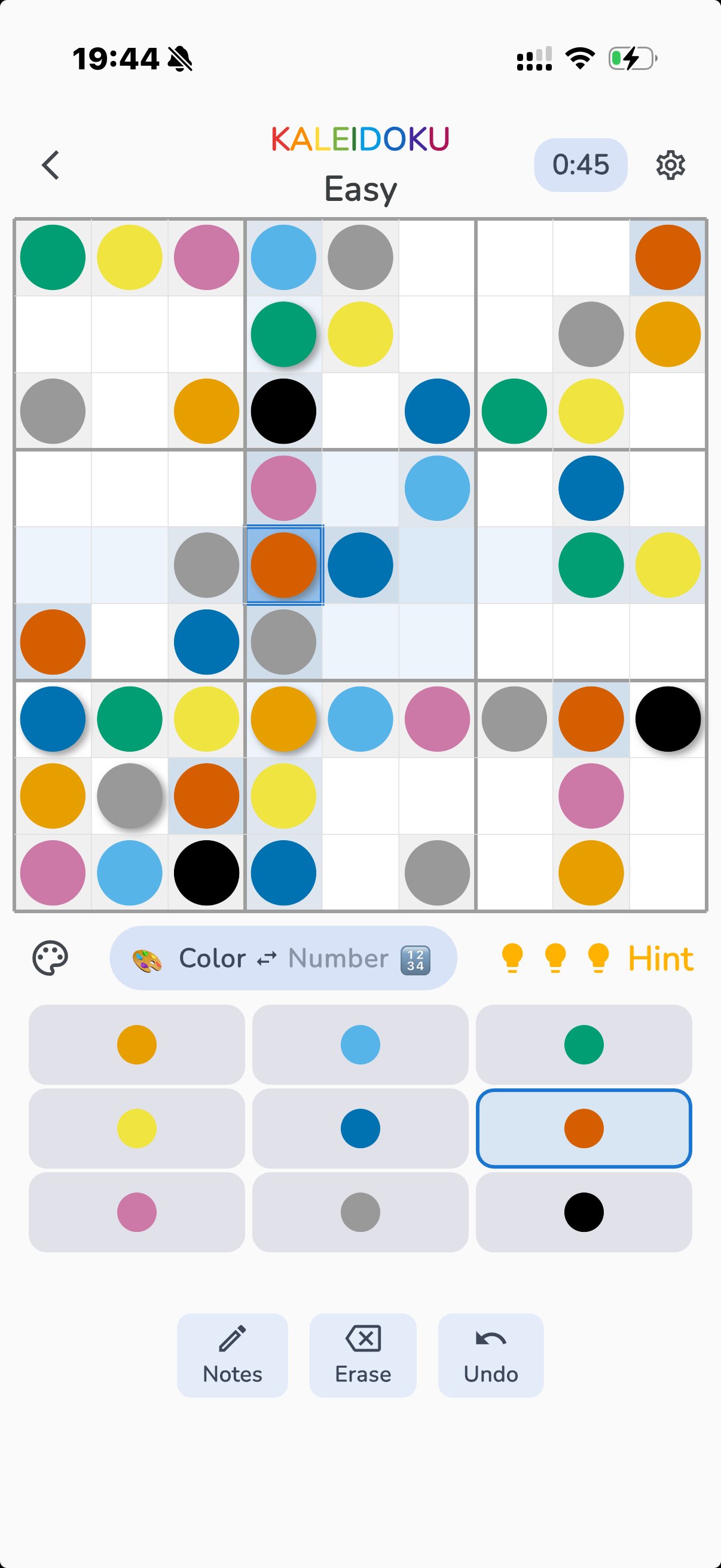 Kaleidoku — colorblind-friendly mode with Okabe-Ito palette